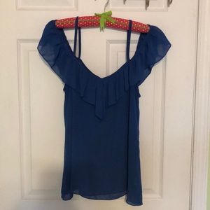 Royal blue off the shoulder top